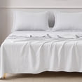 thumbnail image 4 of Jessy Home Bed Sheets Set 4 Piece Queen/Full Sheet Set White Cotton Blend Fitted Sheet, Flat Sheet & 2 Pillowcases Bedding Set, 4 of 11