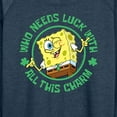 thumbnail image 3 of SpongeBob SquarePants - Who Needs Luck With This Charm - Women's Lightweight French Terry Long Sleeve Shirt, 3 of 6