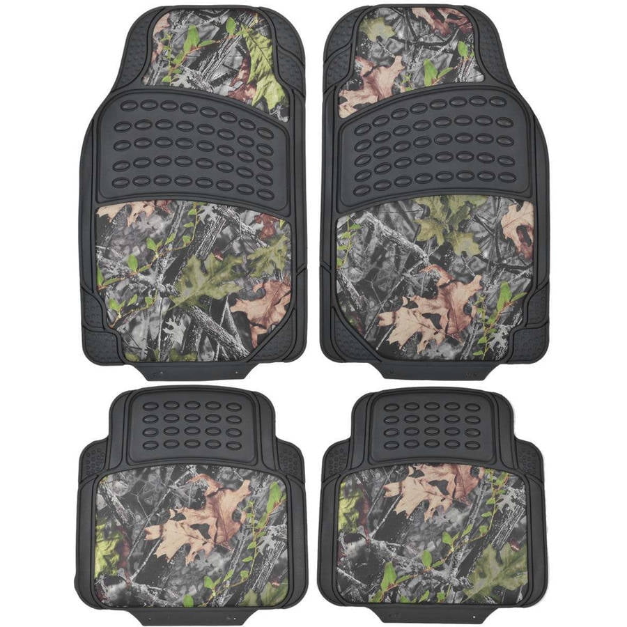BDK Camouflage 4Piece All Weather Waterproof Rubber Car Floor Mats