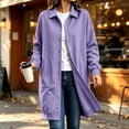 thumbnail image 5 of TGSLY Women's Long Button Down Sweatshirt Lightweight Collared Long Sleeve Cardigan Coat Relaxed Casual Solid Color Fall Winter Jacket with Pockets S, 5 of 8