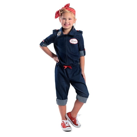 Girls Rosie The Riveter Halloween Costume