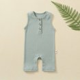 thumbnail image 2 of CheerKidz Baby Girls Boys Sleeveless Solid Color Romper - T-Shirt Jumpsuit for Toddlers,Perfect for Casual Play and Outdoor Activities 0-24 Months(Green,3-6 Months), 2 of 4