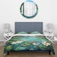 thumbnail image 3 of Designart "Canada Lakeside Calm I" Floral Bedding Covert Set - Canada Green Landscapes Bed Set With 2 Shams, 3 of 6