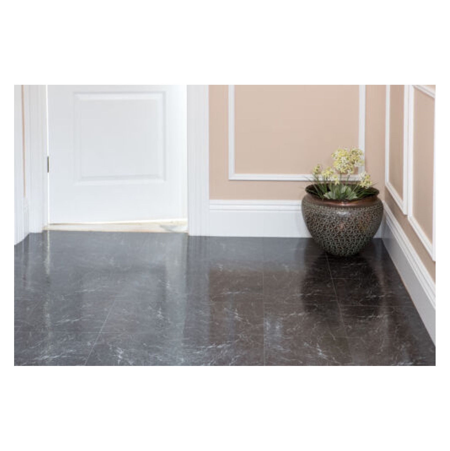 Black Marble Vinyl Floor Tiles 20 Pcs Self Adhesive Flooring -Actual 12'' x 12''