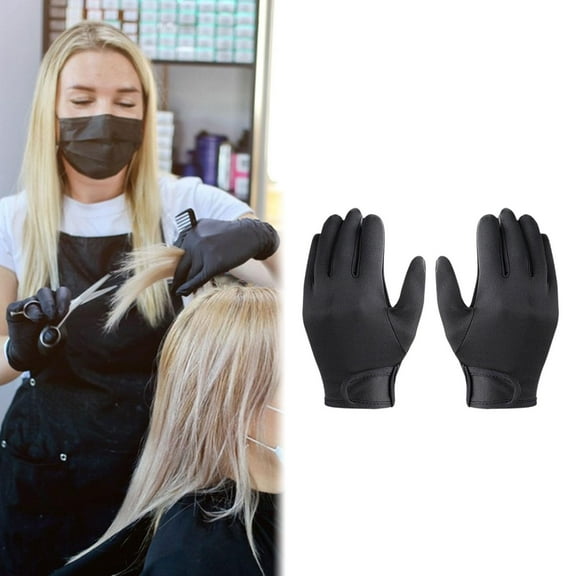 Vaveren 2 Pieces Hairdressing Gloves s Barber Glove for Braiders African Hair
