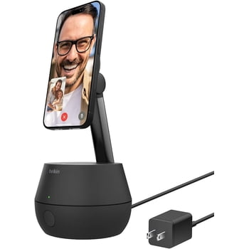 Belkin Auto Face Tracking Stand Pro, Apple DockKit Certified, Tripod & MagSafe Compatible Wireless Charging Mount, No App Required, 360° Rotation, Influencer Content, Works w/TikTok, YouTube, & More