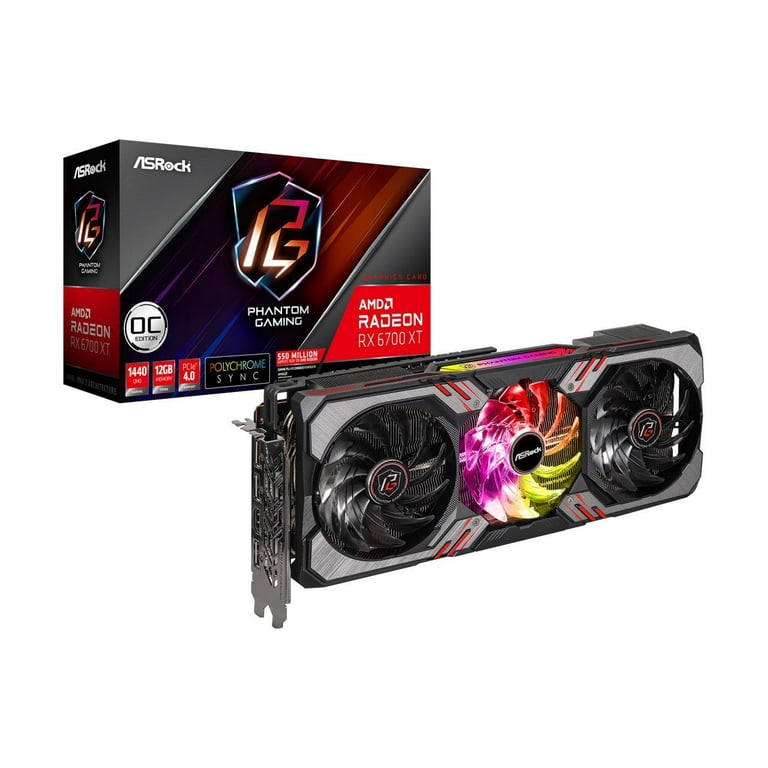 ASRock Radeon RX 6700 XT Phantom Gaming D Video GPU, 12GB ASRock Radeon RX 6700 XT Phantom Gaming D Video GPU, 12GB
