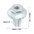 thumbnail image 5 of 2 Pcs M12x1.75 Steel Engine Oil Drain Plug Screw for Chevrolet Silverado 1500 2500 3500 HD Silver Tone, 5 of 7