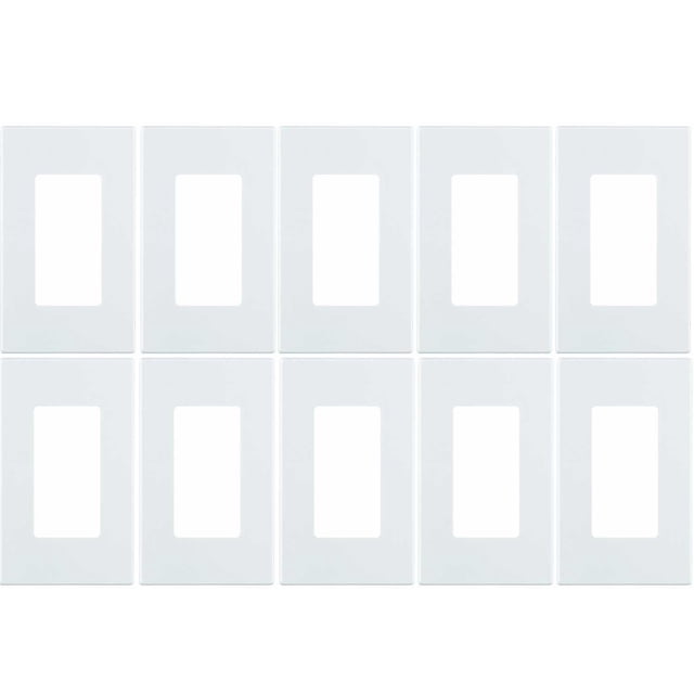 Placa de pared Leviton 80301-SW Decora Plus de 1 elemento sin tornillos, color blanco
