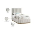 thumbnail image 2 of Meridian Furniture Lucia Cream Linen Textured Fabric Twin Bed, 2 of 11
