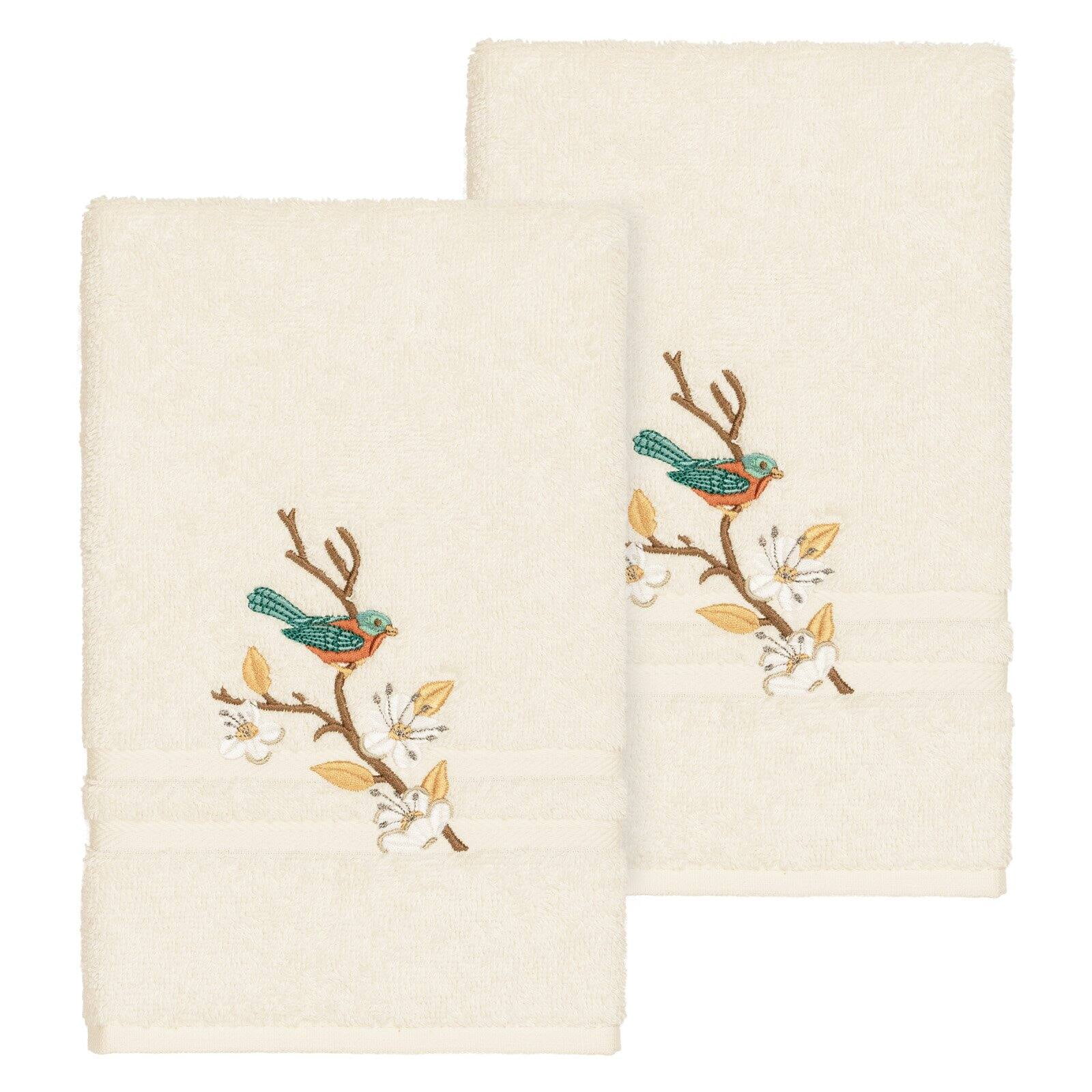 Linum Home Textiles Springtime Turkish Cotton Embellished Hand Towel