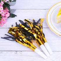 ULTNICE 12pcs Birthday Party Blowers Party Blowouts Whistles Cylindrical Black Gold for Kids Toys Holiday Parties