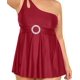 thumbnail image 1 of Mujer Trajes de baño de una Sola Pieza para Mujeres modestas de baño de Control de Abdomen Trajes de baño Vintage Falda Vino tinto 3X Vino tinto 3X Xishao ropa, 1 of 2