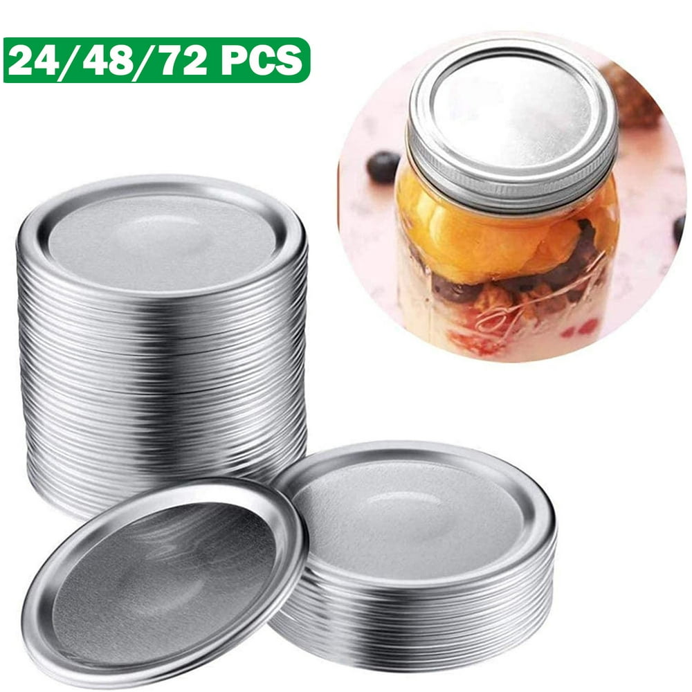 24/48/72 PCS Wide Mouth Mason Jar Lids, SplitType Canning Jar Lids