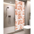 thumbnail image 2 of Window Privacy Film Burnt Orange Botanical Stained Glass Window Film Decorative Sun Block Window Cover Vintage Nature Flower Window Clings Static Adhesive Sticker for Bathroom 29.5"x78.7", 2 of 7