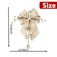 thumbnail image 2 of Christmas Tree Topper Bows, Red Christmas Bows Red and Gold Bows for Christmas Tree Decorations Velvet Ribbon Bows with Baubles for Wreath, Cabinet, Staircase, 1 PC, 2 of 5
