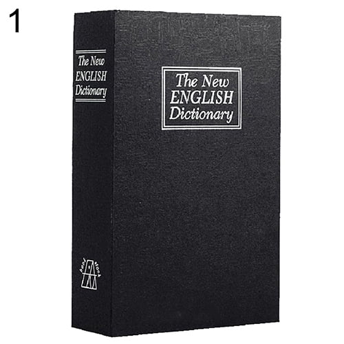 Black Dictionary Hollow Book Safe Diversion Secret Stash Lock & Key Black 