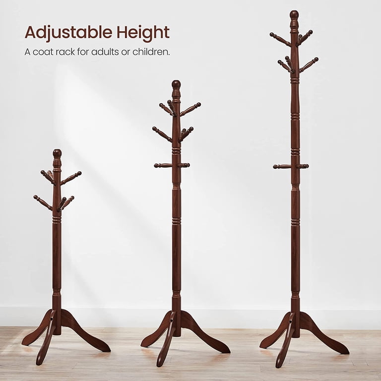Freestanding Wooden Coat Rack with 10 Hooks photo 7