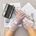 thumbnail image 4 of Prom Costume Uv-proof Driving Hollow Out Sexy Mesh Fishnet Gloves Bride Mittens Full Finger Gloves Lace Gloves BLACK1, 4 of 8
