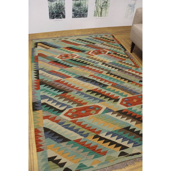 Sangat Paradise Purple/Blue Rug, 5'7" x 8'0"