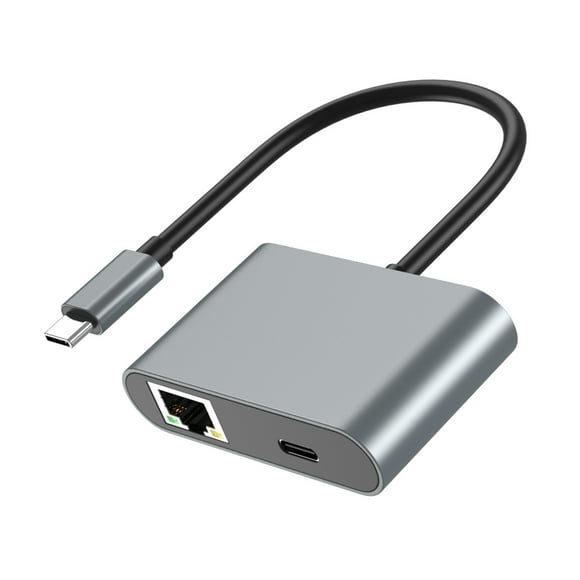 Peggybuy USB C to RJ45 Ethernet Adapter 60W PD Type-C Charging & 2 USB Ports for Laptop