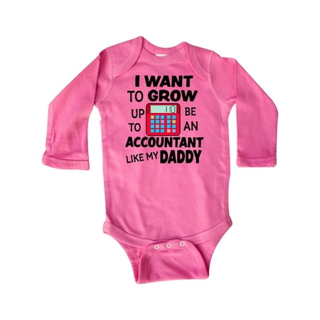 

Inktastic I Want To Grow up To Be An Accountant Like My Daddy Gift Baby Boy or Baby Girl Long Sleeve Bodysuit