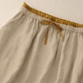 thumbnail image 4 of Gamivast Linen Skirts for Women Elastic Waist Linen Maxi Skirt Drawstring Long Skirt with Pockets Modest Skirt Casual Skirt for Beach Vacation Travel Holiday Wear Khaki XXL, 4 of 7