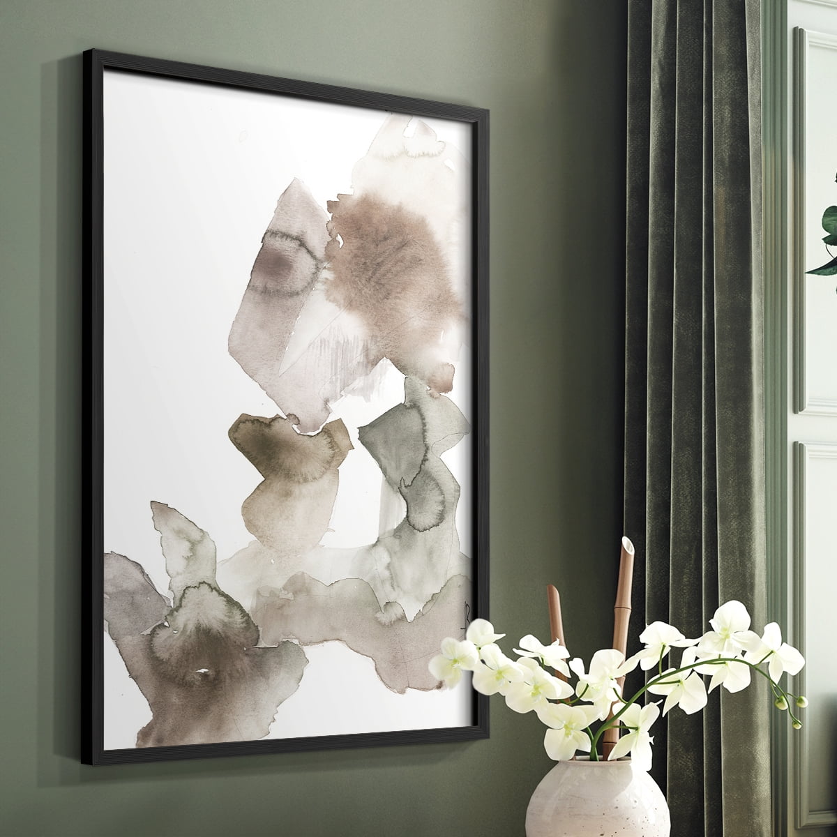 Untitled IX V31 Framed Print in Black Solid Wood Framed Print No Nail Hanging