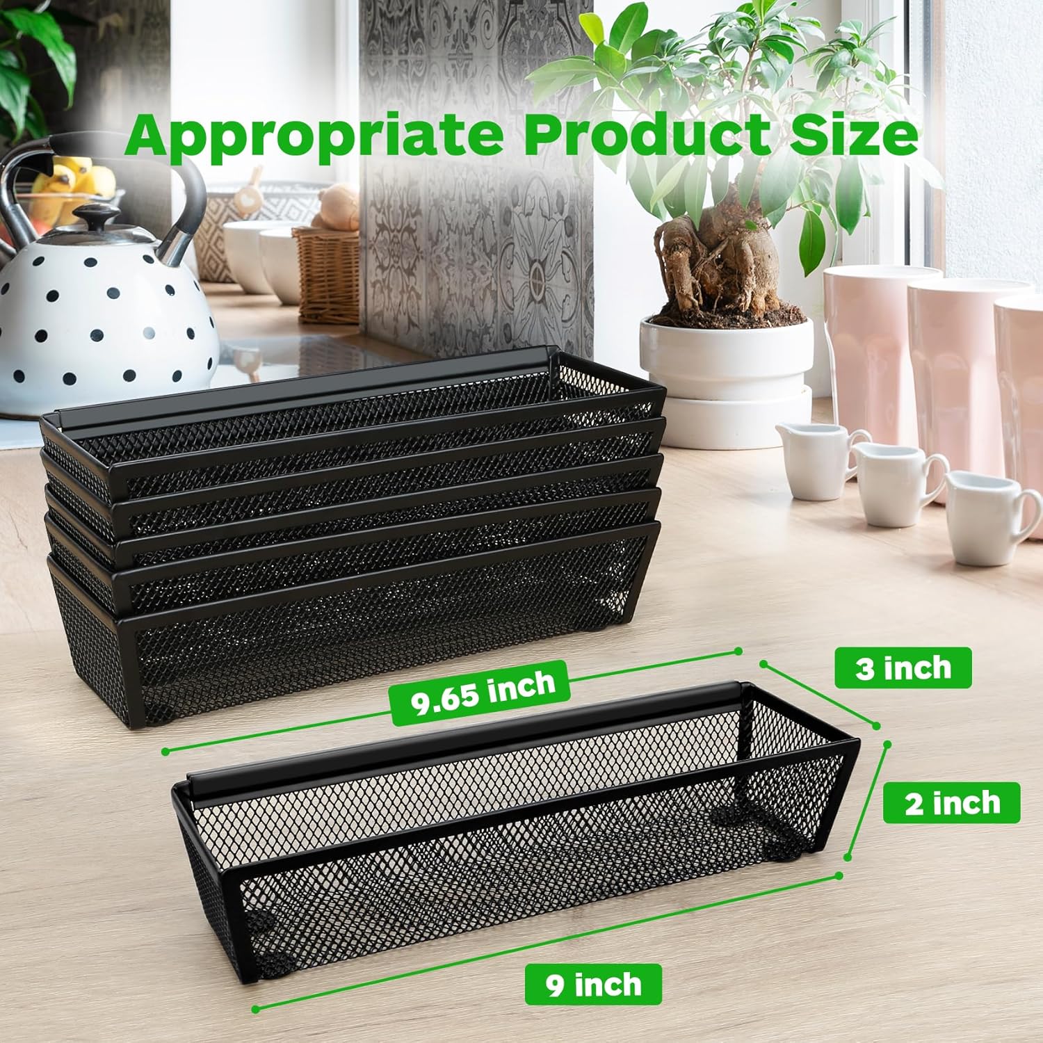 Silverware Drawer Organizer, Silverware Organizer for Drawer, 6 Pack Utensil Organizer for Kitchen Drawers, Kitchen Drawer Organizer for Large Utensils with Interlocking Arm