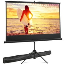 HomGarden Projector Screen with Tripod Stand, 84-in 16:9 HD Screen for Infoor Outdoor Home Theater Office, Black