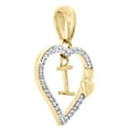 thumbnail image 2 of 10K Yellow Gold Diamond Heart Pendant Dangling Initial I Cut Out Charm 0.10 Ct., 2 of 6