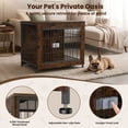 thumbnail image 6 of Ironovahome 27" Furniture-Style Dog Crate for Small Dogs, Heavy Duty Wooden Dog Cage with Double Doors & Safe Locks, Breathable Wire Mesh, Indoor Dog Kennel Pet Crate, Rustic Brown, 6 of 7
