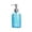 Blue, variant on Luxury Rain Pattern Glass Lotion Pump Dispenser, Refillable Reusable Liquid Bottle for Shampoo Body Wash Hand Soap, Modern Minimalist Decor for Bathroom Vanity Countertop, Clear