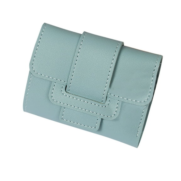 Tao Tao Small Women's Wallet Ladies Card Holder Compact Mini Purse Leather Trifold Short Wallet Vintage Card Holder Elegant Clutch Wallet Blue Free Size