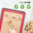 thumbnail image 3 of Nutrichef Silicone Baking Mats - 2 Non-stick Food-Grade Silicone Mats - Perfect for Full Baking Pans 24.4 x 16.5 IN - Oven-safe Up to 480 Degrees F - Suitable for Ovens, Freezers, & Dishwashers - Red, 3 of 4