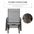 thumbnail image 5 of Outsunny Outdoor Glider Chair, Gliders for Outside Patio with Steel Frame and Mesh Fabric for Backyard, Garden, and Porch, Gray, 5 of 8