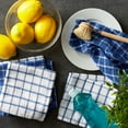 thumbnail image 5 of Contemporary Home Living Windowpane Microfiber Cotton Dishcloths - 12" - Cobalt Blue and White - Set, 5 of 5