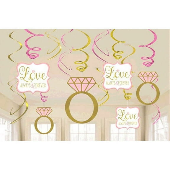 Sparkling Wedding Hanging Swirl Decorations (12pc)