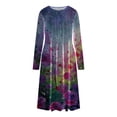 thumbnail image 5 of Vestido tipo jersey con cuello redondo y manga larga estampado a la moda para mujer Pompotops  hdfakjf4686, 5 of 5