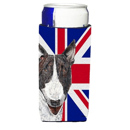 Bull Terrier with Engish Union Jack British Flag Ultra Beverage Insulators for slim cans