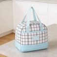 thumbnail image 4 of Bolsa Térmica para El Almuerzo a Cuadros con Forro de Papel de Aluminio Reforzado: Bolsa de Mano de Gran Capacidad para El Trabajo, La Escuela, Picnics y Viajes; Bolsa Térmica Portátil Tipo Bento par, 4 of 6