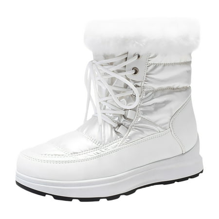 Fashion Women Winter Water Boots for Snow for Women Proof Flat Lace Up Knee High Snow Boots for Women 11 Keep Warm Snow Boots Women Snow Boots Size 13W Comfortable Mid Boots Shoes
