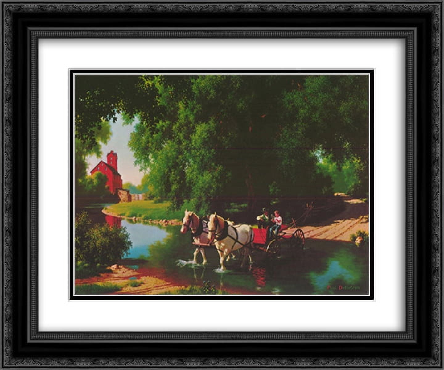 The Good Old Days 2x Matted 24x20 Gold Ornate Framed Art Print by