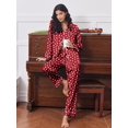 thumbnail image 5 of Ekouaer 2 Pack Satin Pajamas Set for Women Classic Button Down Silk Pjs Set Soft Sleepwear, 5 of 6