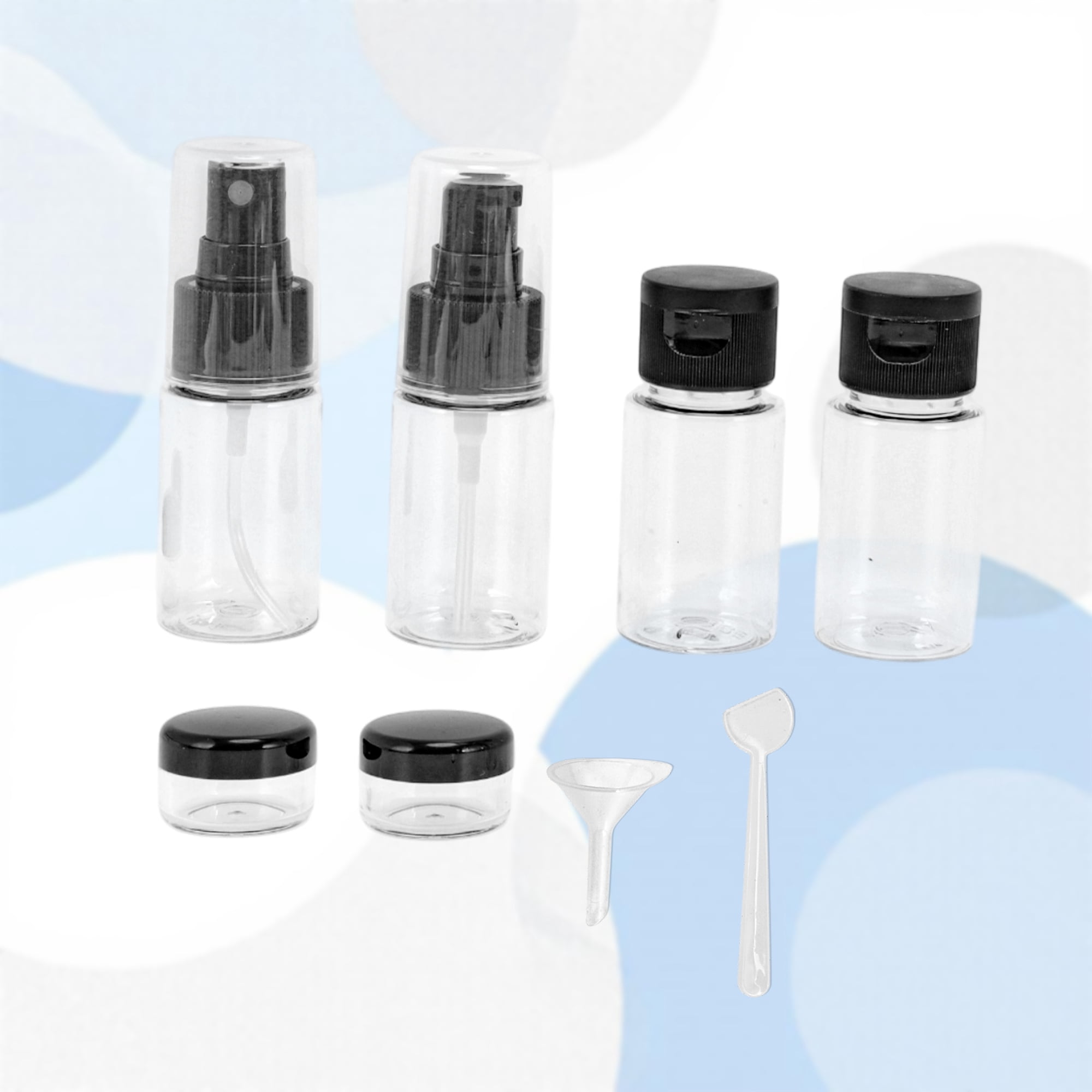 Unique Bargains Leakproof Travel Container Set with Zipper Pouch Black, Clear 6Pcs