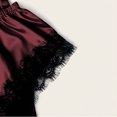 thumbnail image 5 of Tnhcen Women's Sexy 4-Piece Satin Sleepwear Set - Lace Bralette + Elastic Waist Shorts & Lace Panties Plus Size S-XL Silky Smooth Pajama Outfit, 5 of 7