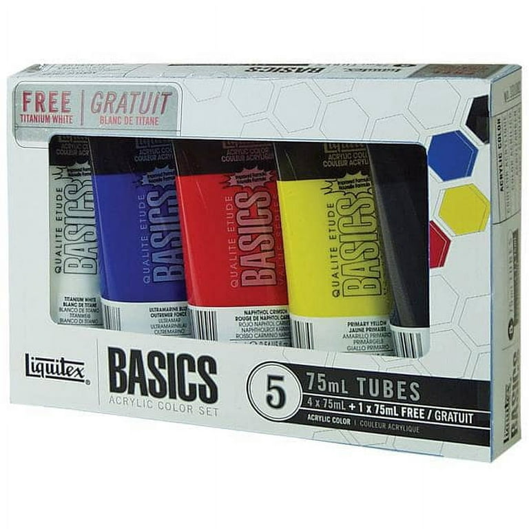 Liquitex BASICS Acrylic Paint, 118ml (4-oz) Tube, Set of 3, Titanium White  - Yahoo Shopping