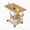 thumbnail image 4 of QinaQin Table d'Appoint en Forme de C à Hauteur Réglable, Table pour Portable à Roulettes, Plateau Inclinable et Étagères Intégrées, 4 of 9