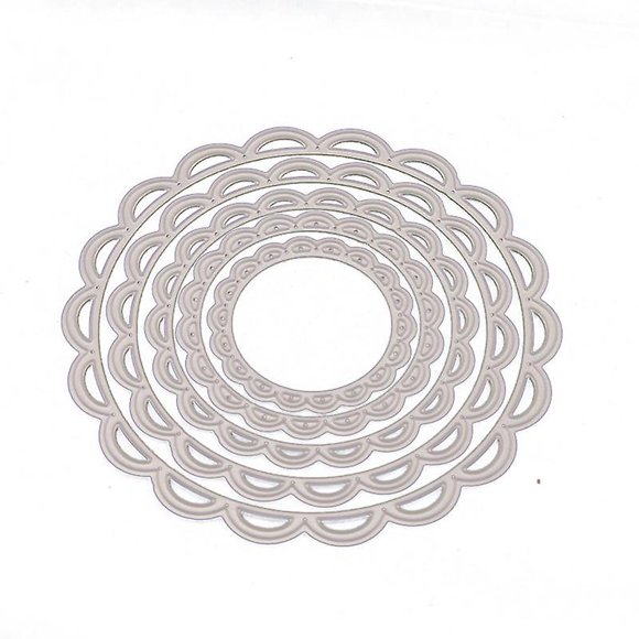 Matrices de Découpe en Métal à Cadre Rond en Dentelle Bricolage Matrices Gravées Artisanat pour Fabrication de Cartes en Papier Scrapbooking Gaufrage Nouveaux Pochoirs Crjjkoy