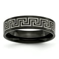 thumbnail image 1 of Titanium Black Greek Key 6mm Band Ring Wedding Designed, 1 of 10